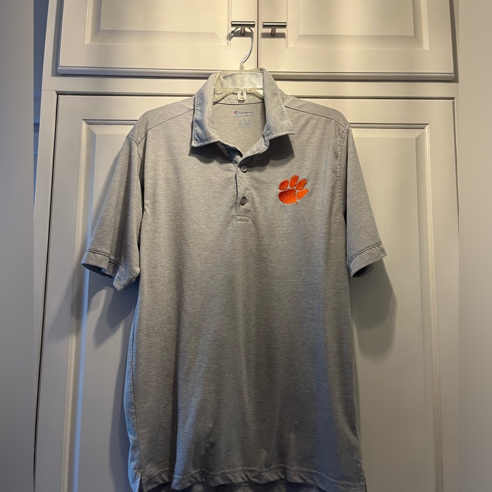 Clemson Champion Gray Polo Size Large